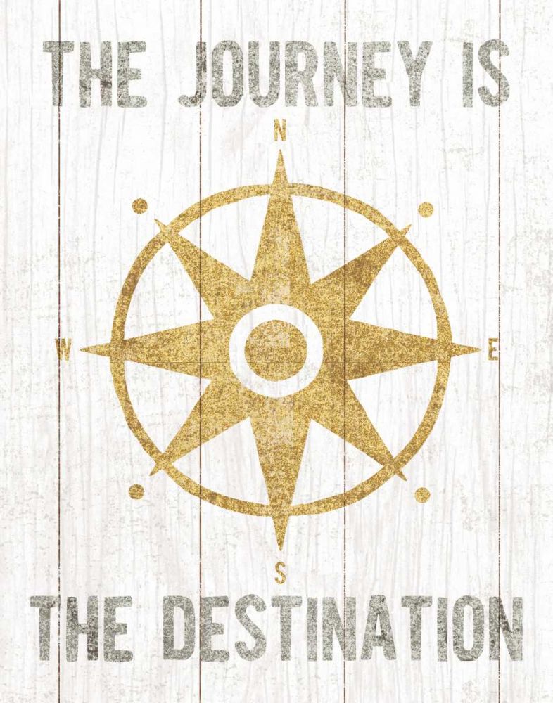 Beachscape IV Compass Quote Gold Neutral art print by Michael Mullan for $57.95 CAD