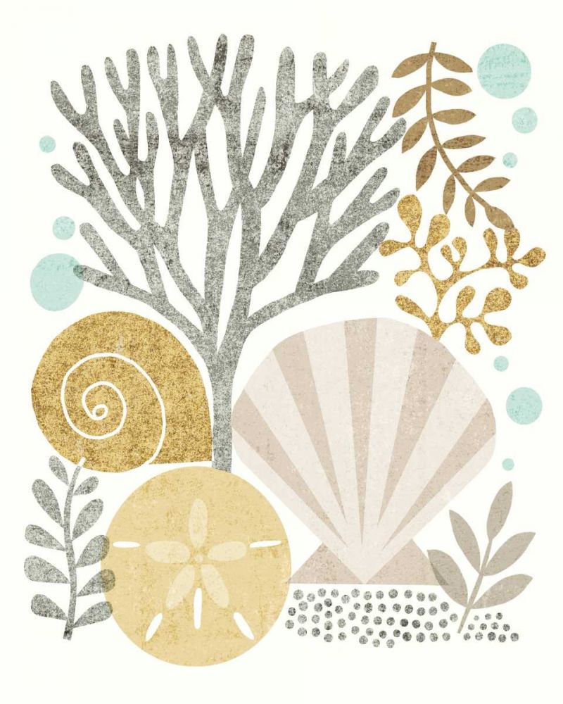 Under Sea Treasures V Gold Neutral art print by Michael Mullan for $57.95 CAD