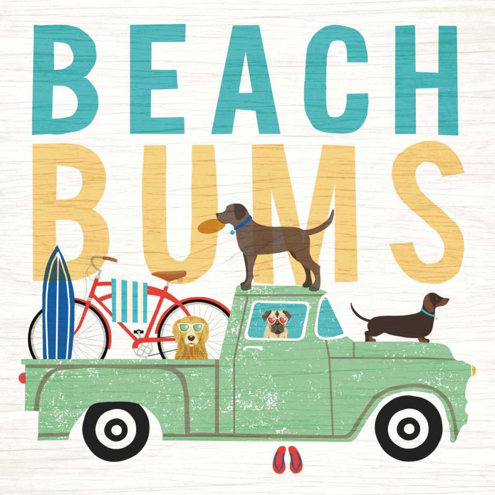 Beach Bums Truck I square art print by Michael Mullan for $57.95 CAD