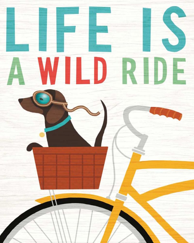 Beach Bums Dachshund Bicycle I Life art print by Michael Mullan for $57.95 CAD