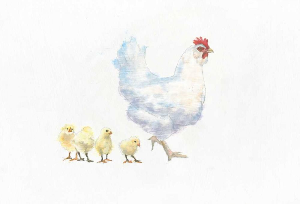 Hen and Chickens art print by Emily Adams for $57.95 CAD