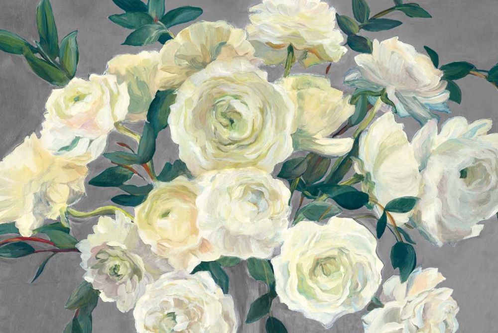 Roses in Cobalt Vase Steel Gray Crop art print by Marilyn Hageman for $57.95 CAD