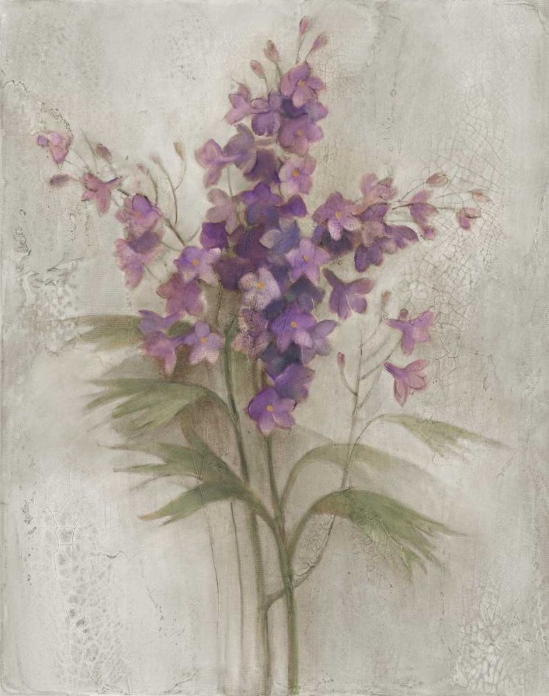 Purple Larkspur Garden on Grey art print by Albena Hristova for $57.95 CAD