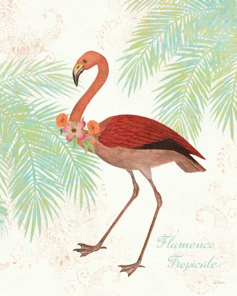 Flamingo Tropicale II art print by Sue Schlabach for $57.95 CAD