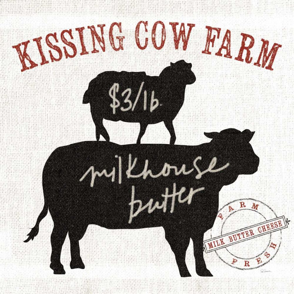 Farm Linen Cow Black art print by Sue Schlabach for $57.95 CAD