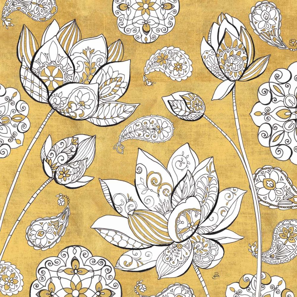 Color My World Lotus I Gold art print by Daphne Brissonnet for $57.95 CAD