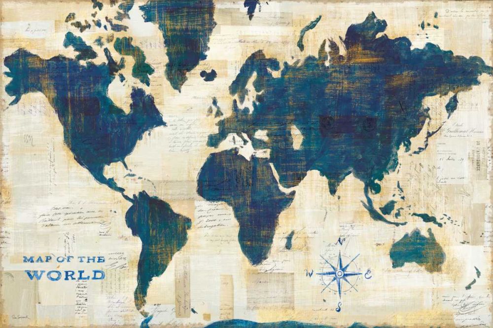World Map Collage art print by Sue Schlabach for $57.95 CAD