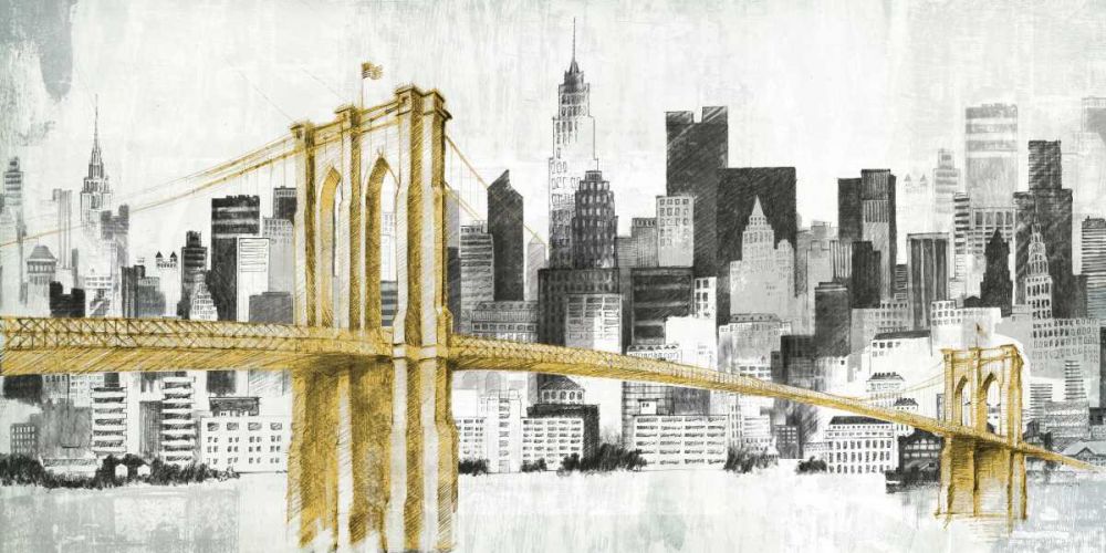 New York Skyline I Yellow Bridge no Words art print by Avery Tillmon for $57.95 CAD