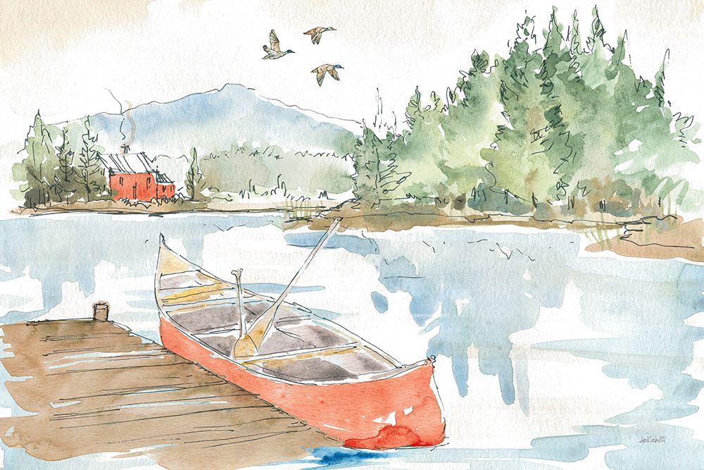 Lakehouse I Red art print by Anne Tavoletti for $57.95 CAD