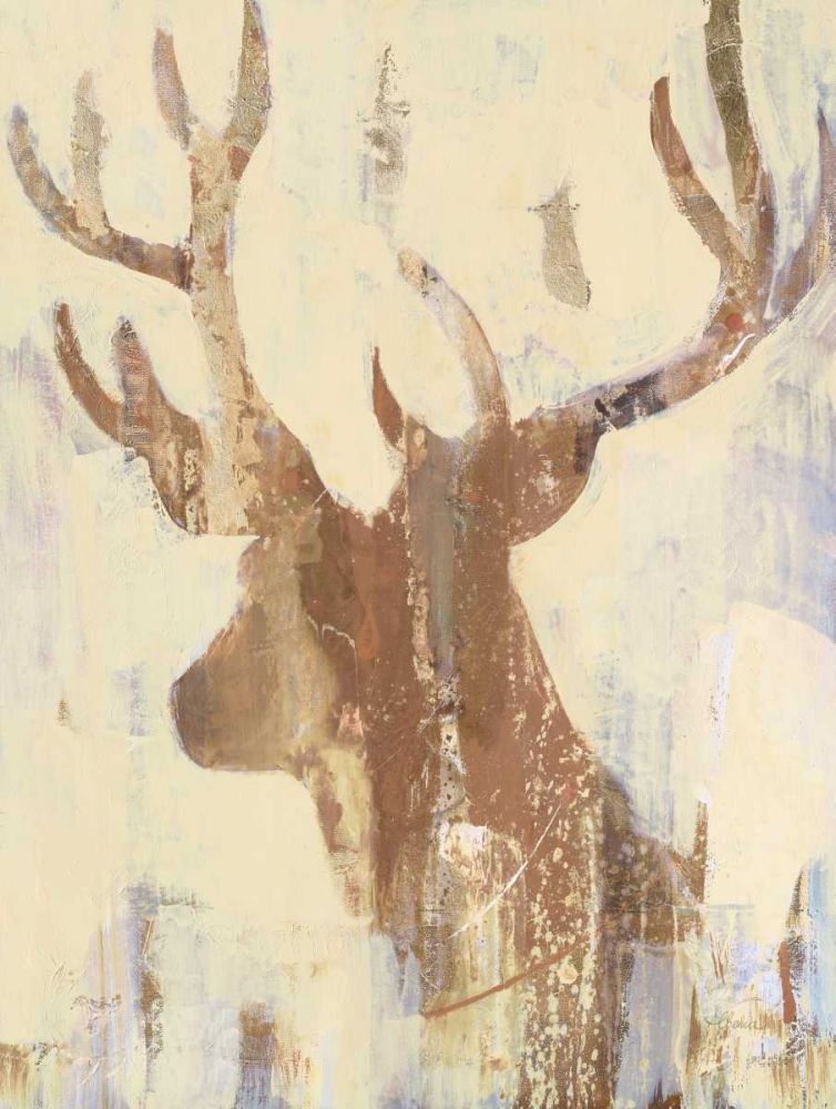 Golden Antlers II Neutral Grey art print by Albena Hristova for $57.95 CAD