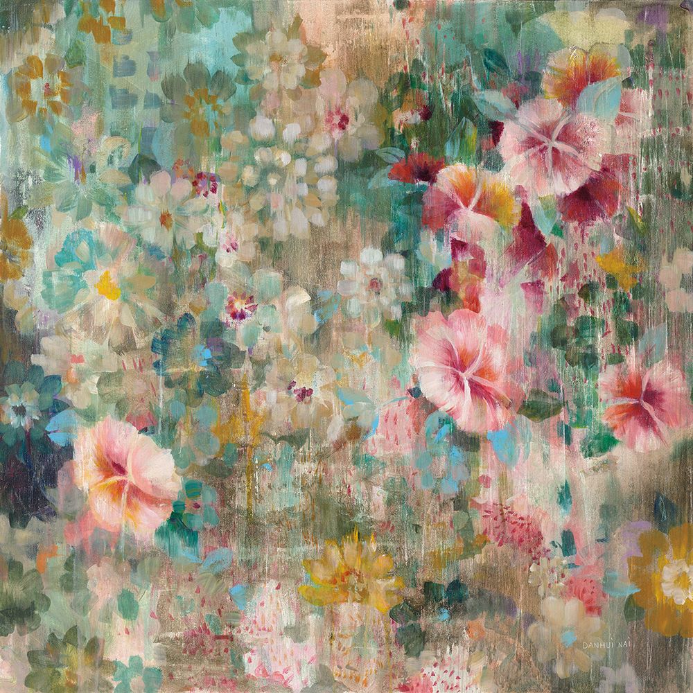 Flower Shower Square art print by Danhui Nai for $57.95 CAD