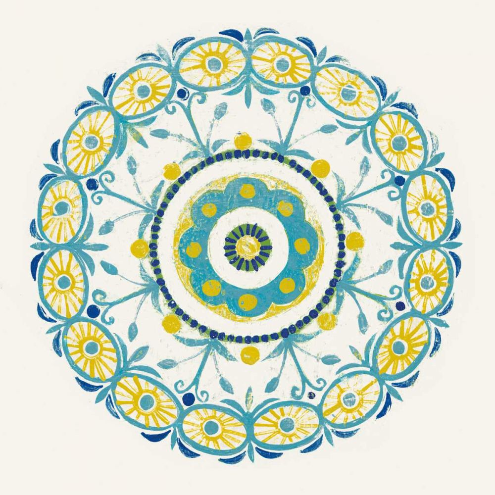 Lakai Circle I Blue and Yellow art print by Kathrine Lovell for $57.95 CAD