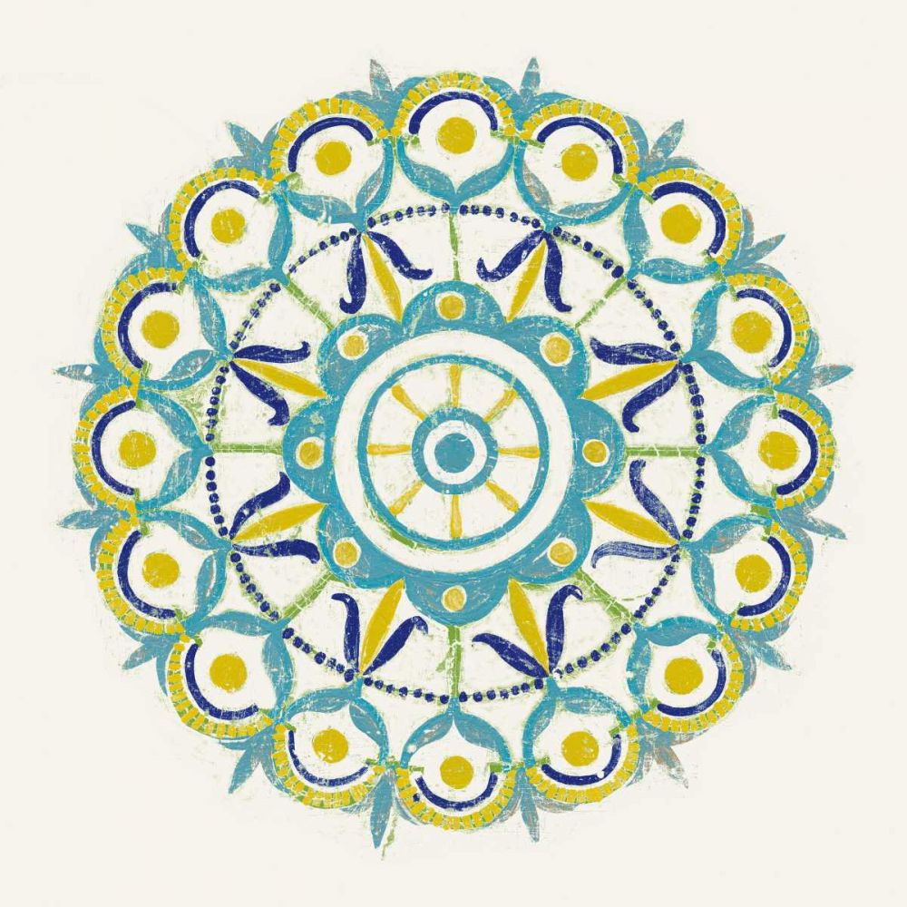 Lakai Circle V Blue and Yellow art print by Kathrine Lovell for $57.95 CAD