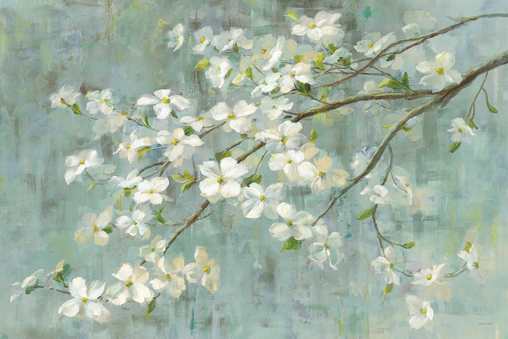 Dogwood in Spring on Blue art print by Danhui Nai for $57.95 CAD