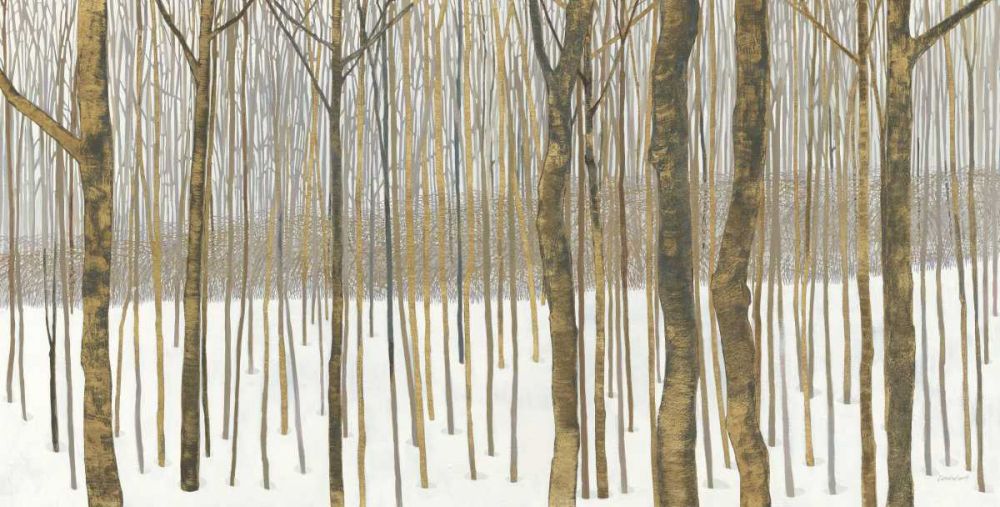 Woods in Winter Gold art print by Kathrine Lovell for $57.95 CAD