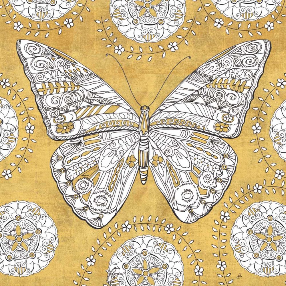 Color my World Butterfly I Gold art print by Daphne Brissonnet for $57.95 CAD