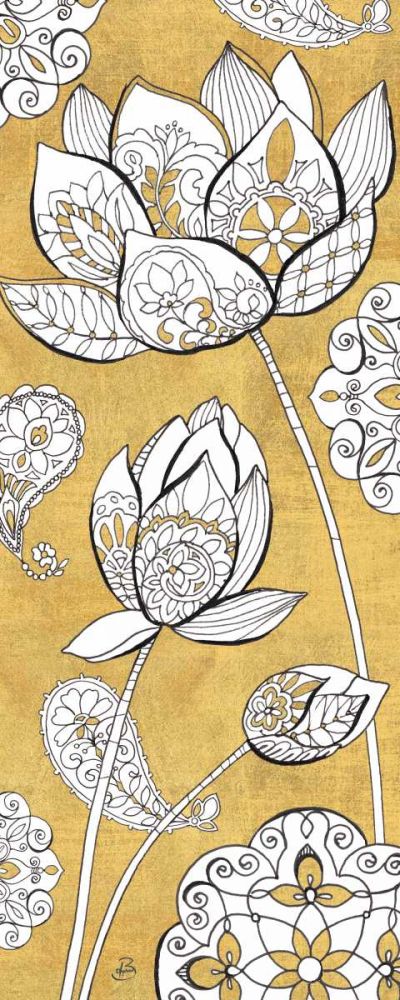 Color my World Lotus II Gold art print by Daphne Brissonnet for $57.95 CAD