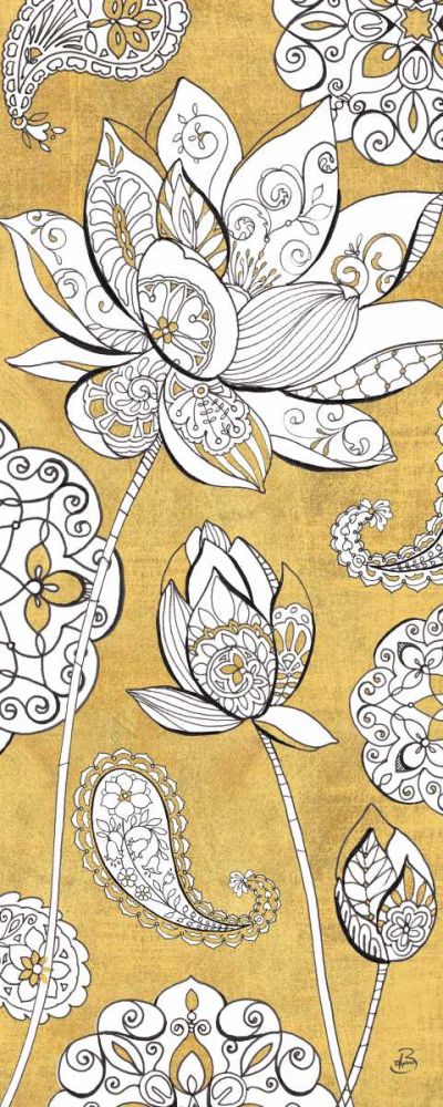 Color my World Lotus III Gold art print by Daphne Brissonnet for $57.95 CAD