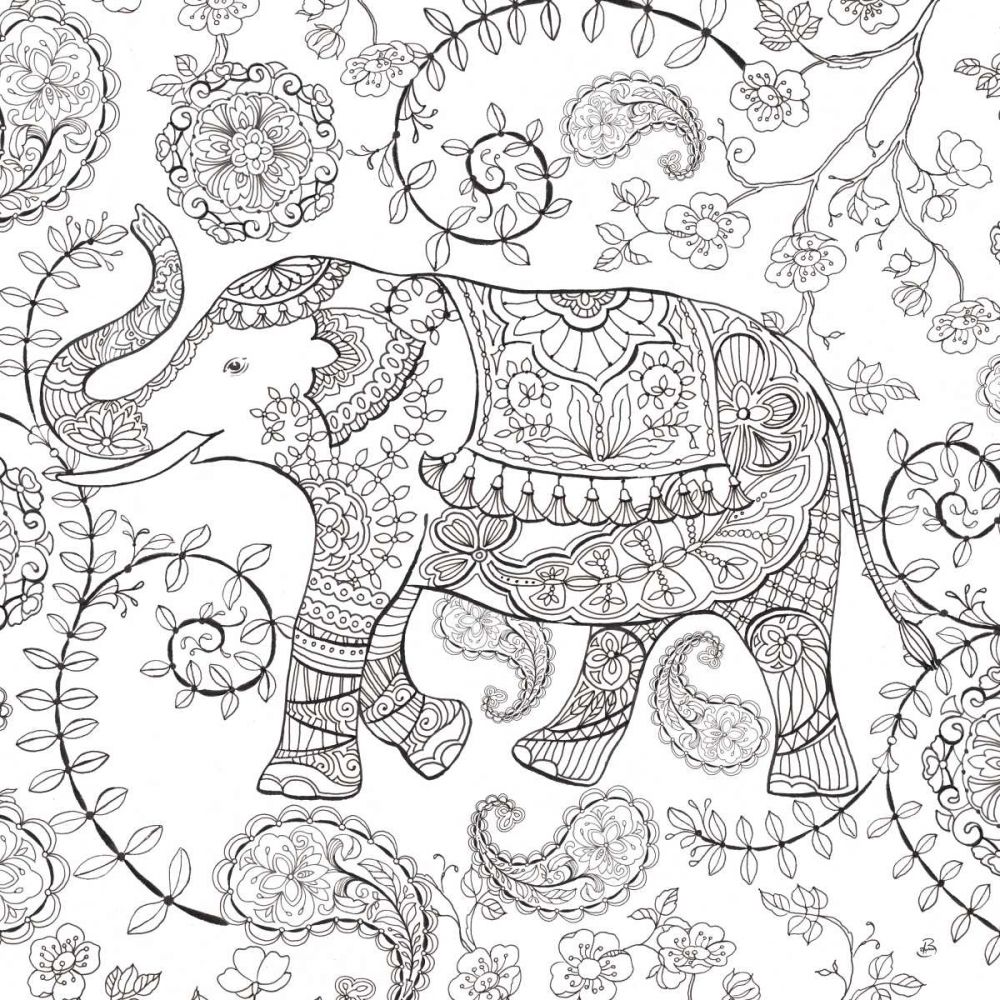 Color My World Elephant II Square art print by Daphne Brissonnet for $57.95 CAD