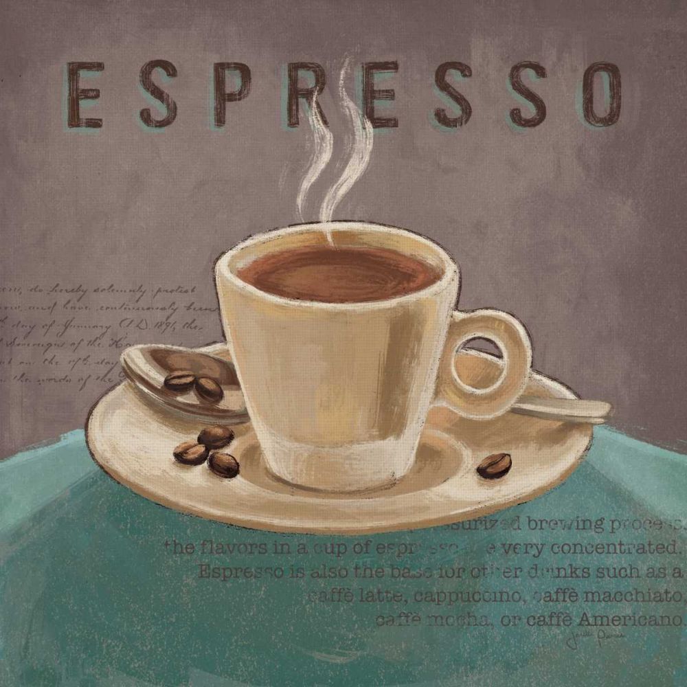 Coffee and Co III Teal and Gray art print by Janelle Penner for $57.95 CAD