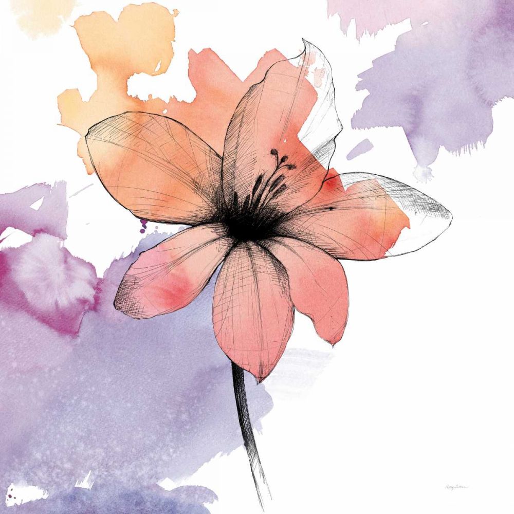 Watercolor Graphite Flower II art print by Avery Tillmon for $57.95 CAD