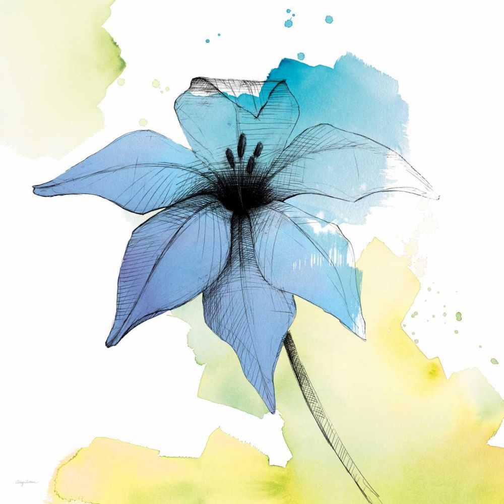 Watercolor Graphite Flower V art print by Avery Tillmon for $57.95 CAD