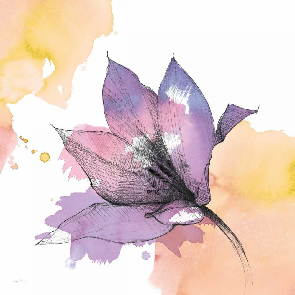 Watercolor Graphite Flower IX art print by Avery Tillmon for $57.95 CAD