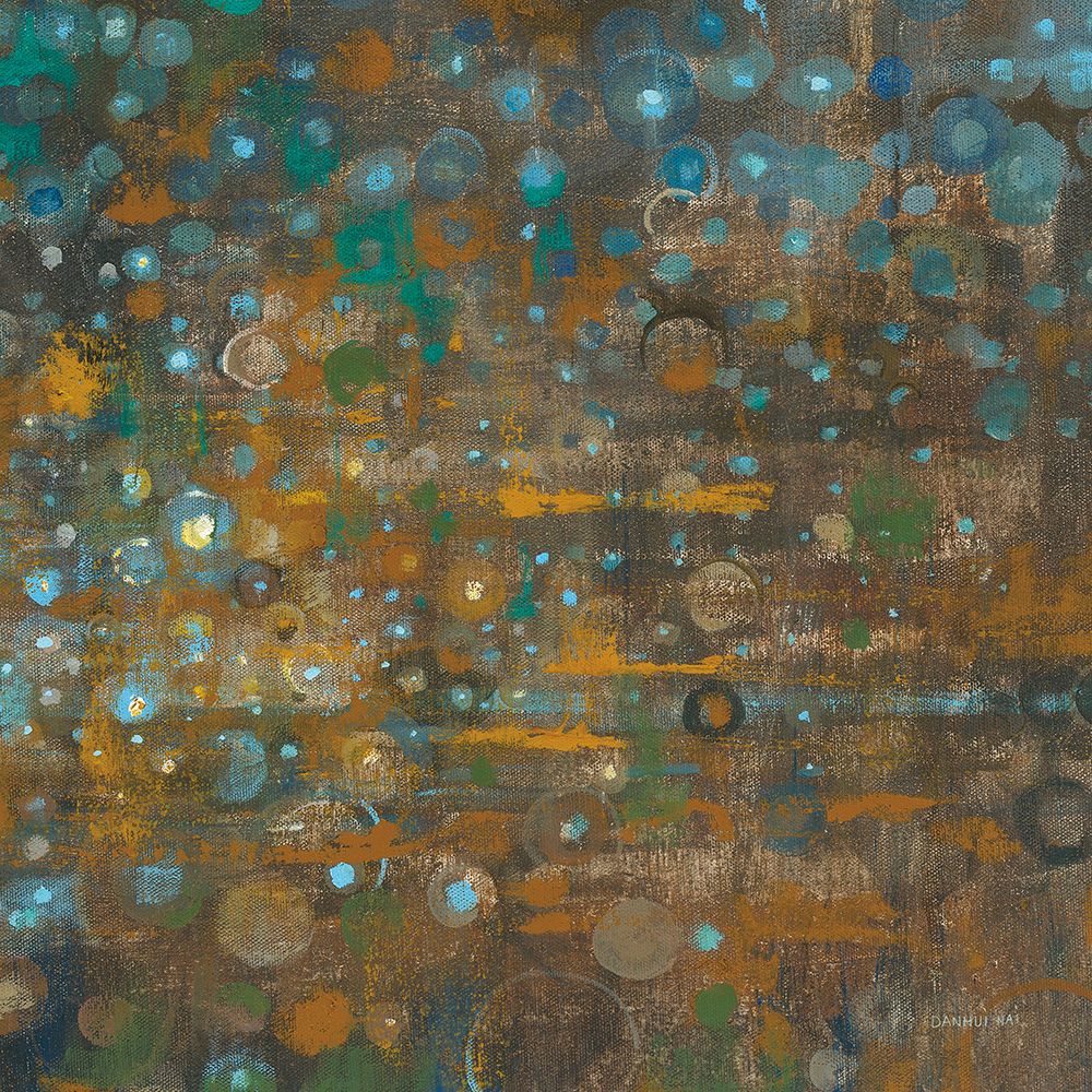 Blue and Bronze Dots X art print by Danhui Nai for $57.95 CAD