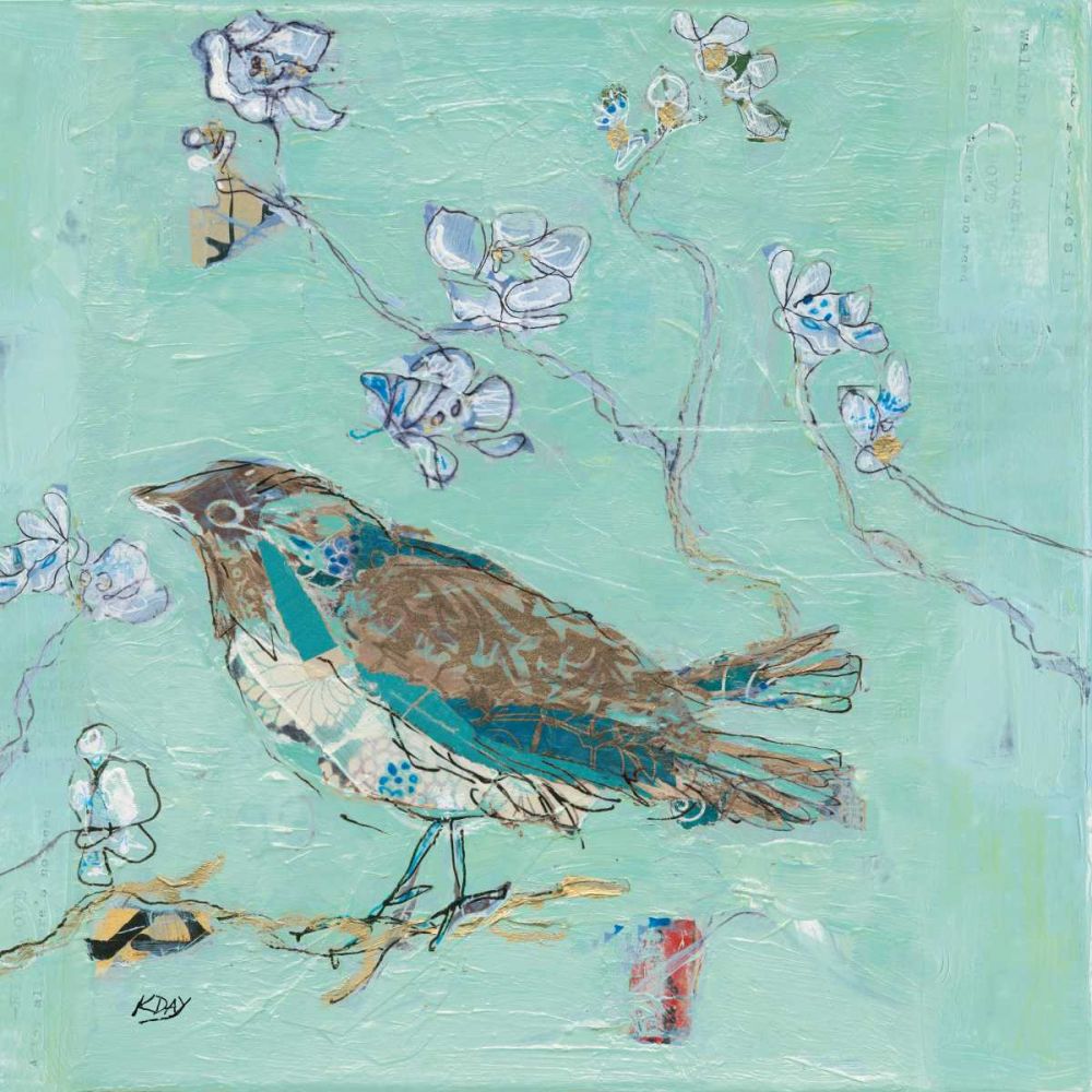  Aqua Bird with Teal art print by Kellie Day for $57.95 CAD