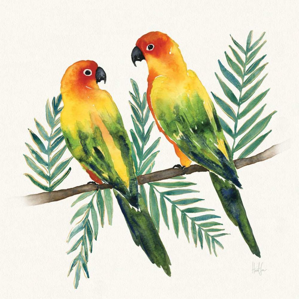 Tropical Fun Bird III Leaves art print by Harriet Sussman for $57.95 CAD
