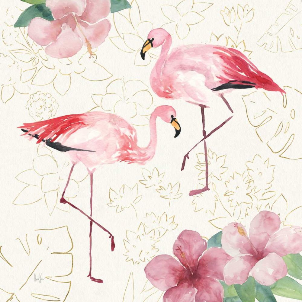 Tropical Fun Bird V with Gold art print by Harriet Sussman for $57.95 CAD