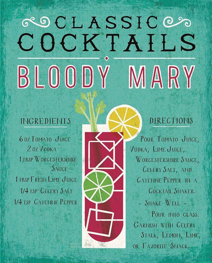 Classic Cocktail Bloody Mary art print by Michael Mullan for $57.95 CAD
