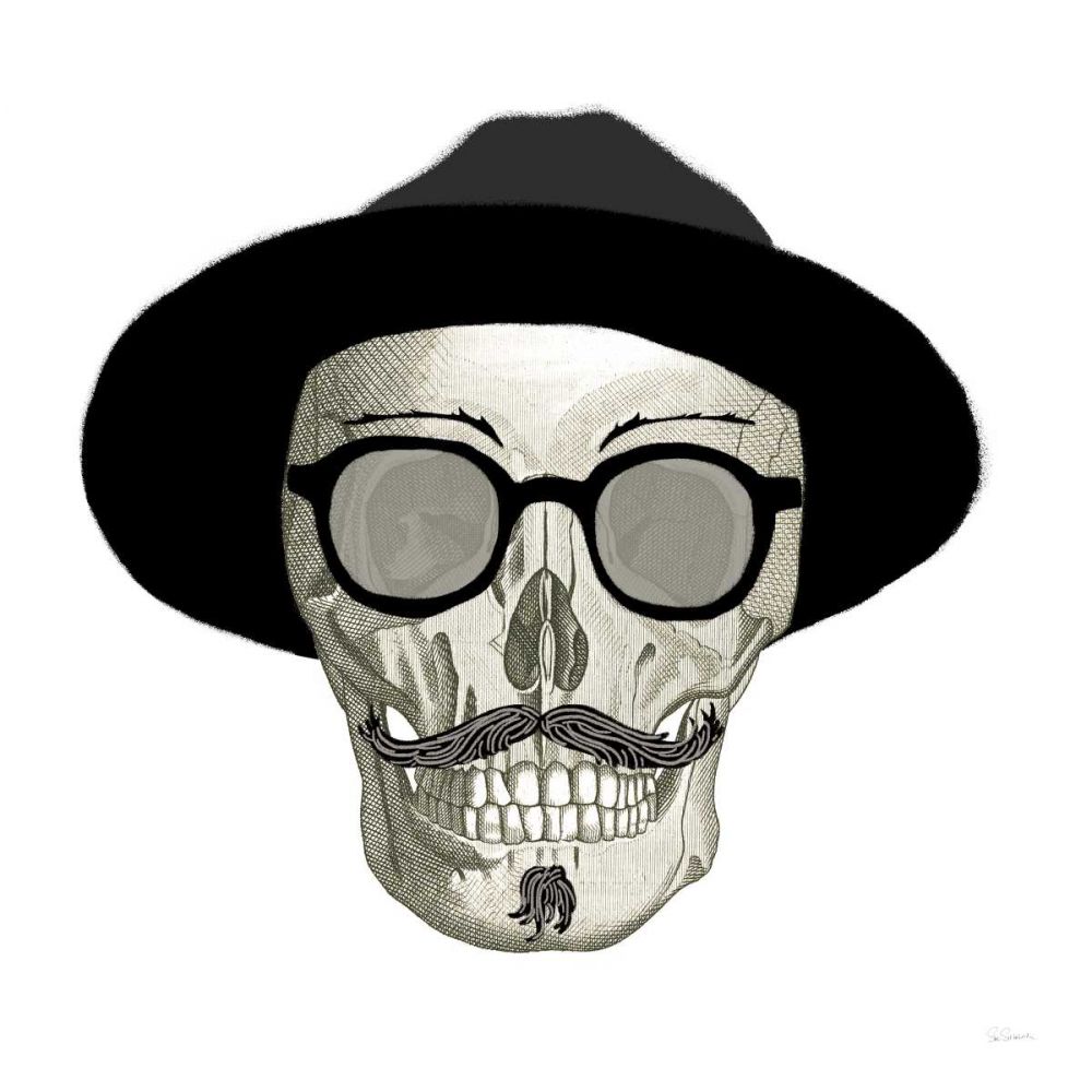 Hipster Skull III art print by Sue Schlabach for $57.95 CAD