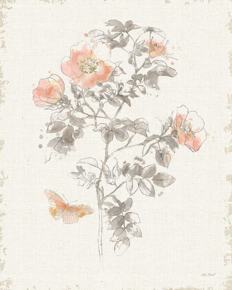 Watery Blooms III Gray Cream art print by Katie Pertiet for $57.95 CAD