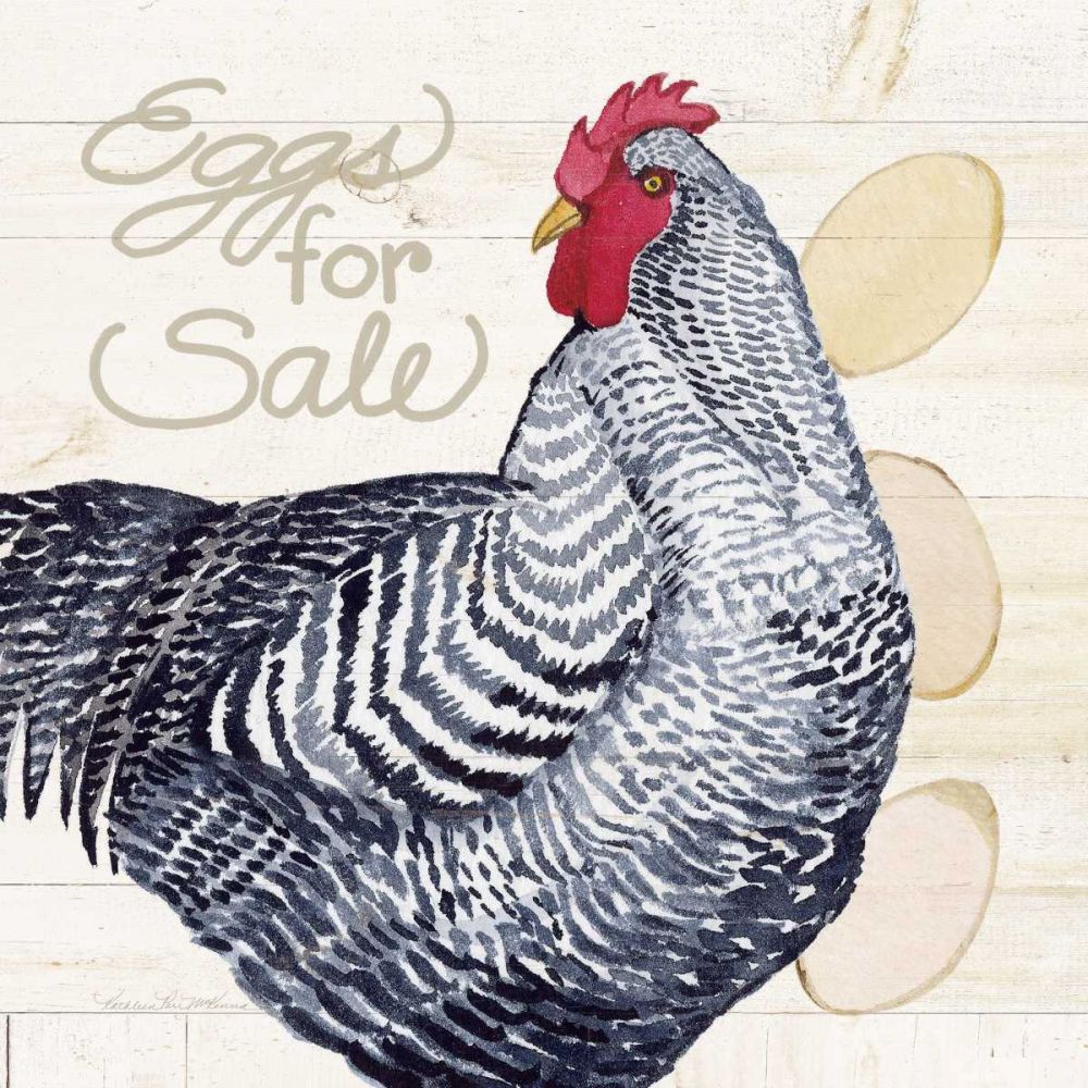 Life on the Farm Chicken I art print by Kathleen Parr McKenna for $57.95 CAD