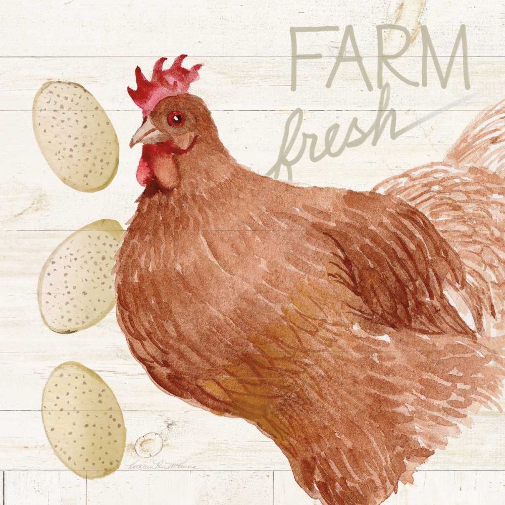 Life on the Farm Chicken II art print by Kathleen Parr McKenna for $57.95 CAD