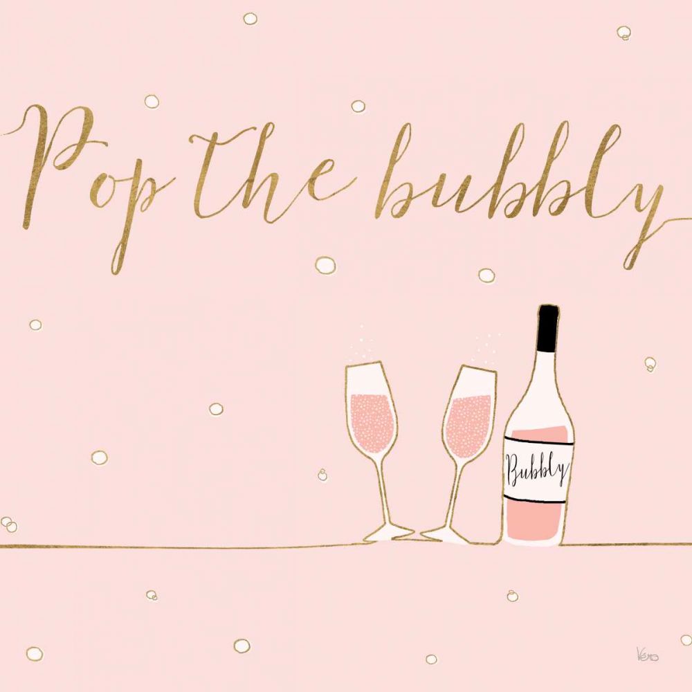 Underlined Bubbly VII Pink art print by Veronique Charron for $57.95 CAD