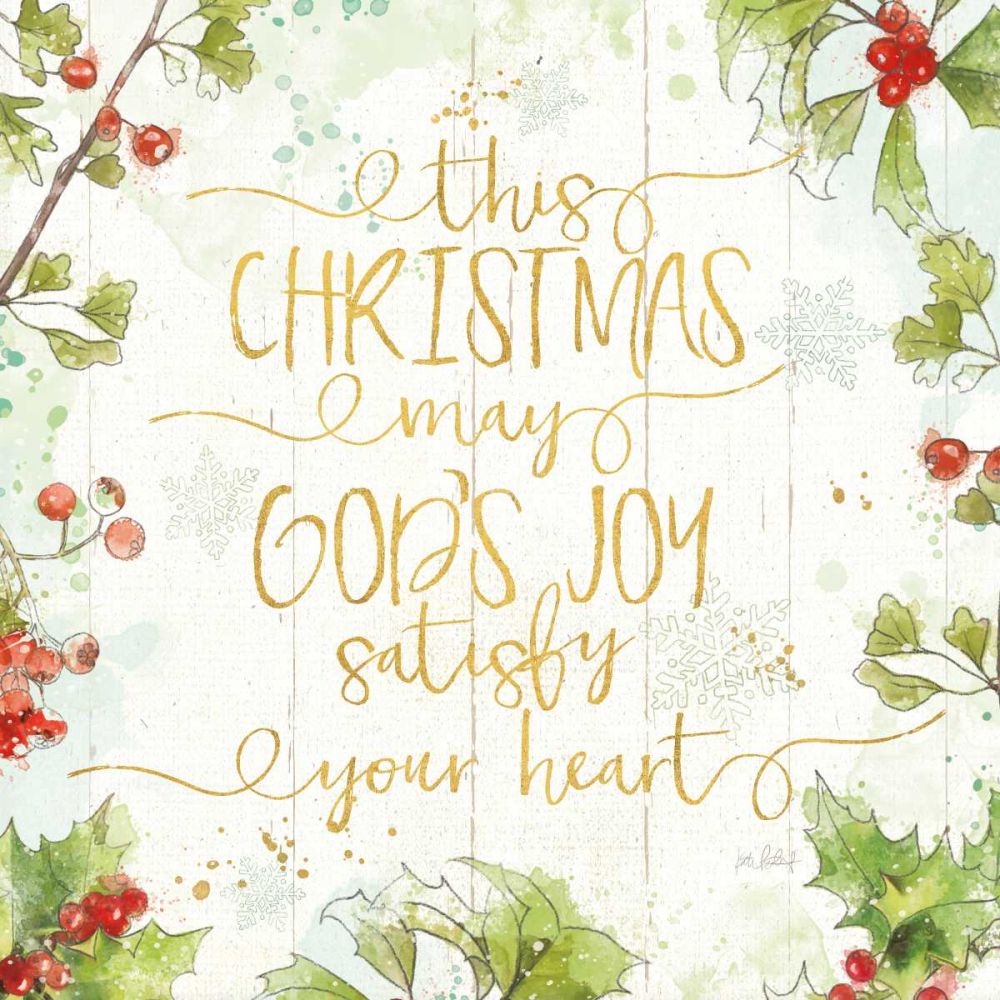 Christmas Sentiments III Gold on Wood art print by Katie Pertiet for $57.95 CAD