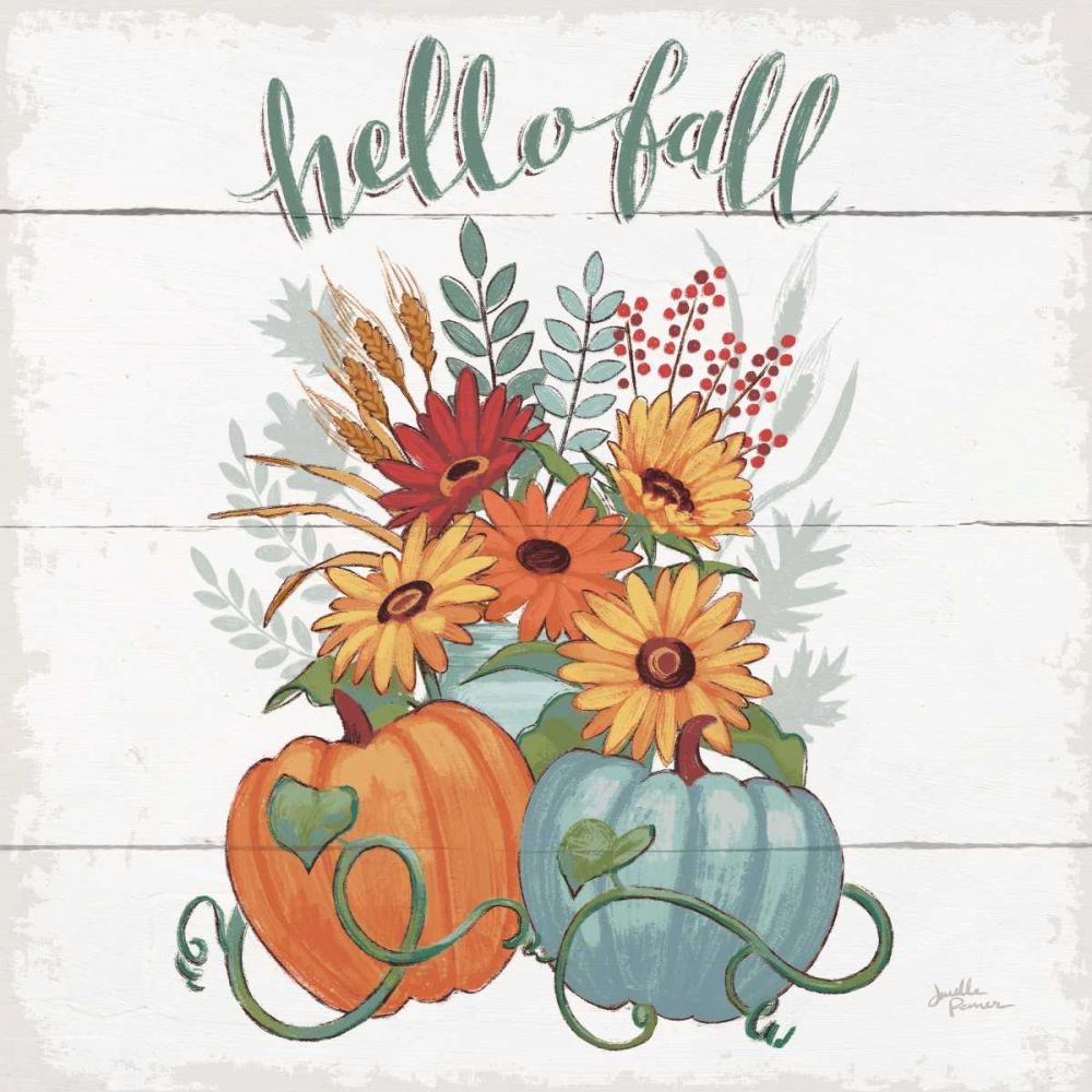 Fall Fun II - Gray and Blue Pumpkin art print by Janelle Penner for $57.95 CAD