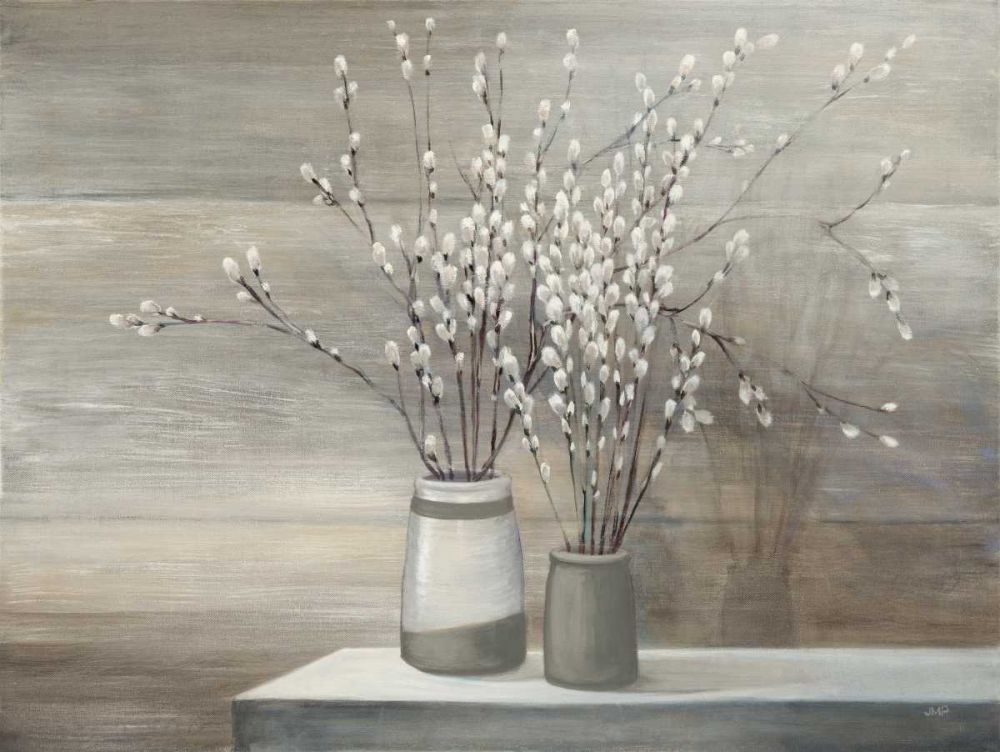 Pussy Willow Still Life Gray Pots art print by Julia Purinton for $57.95 CAD
