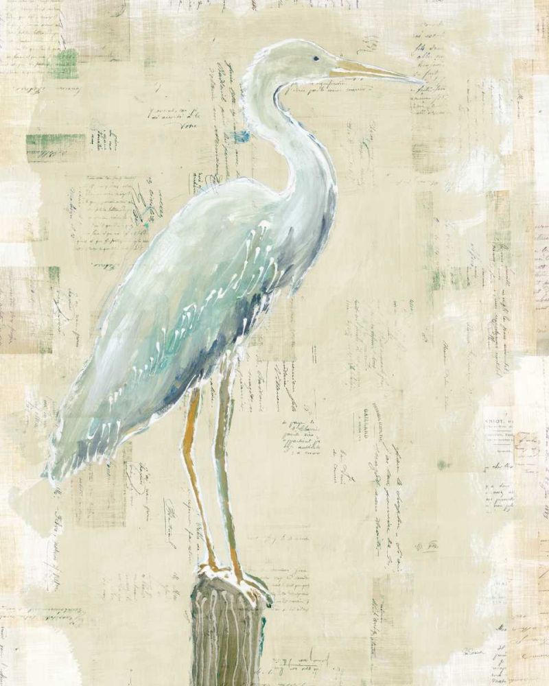 Coastal Egret I v2 no Aqua art print by Sue Schlabach for $57.95 CAD