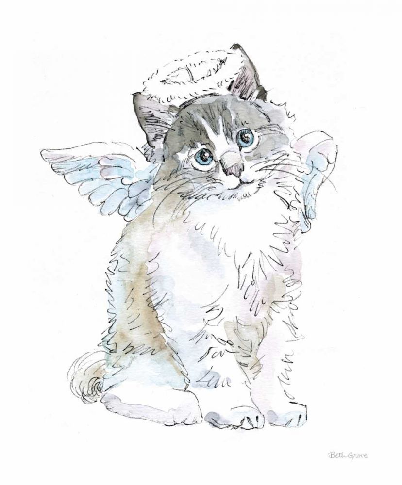 Christmas Kitties I art print by Beth Grove for $63.95 CAD