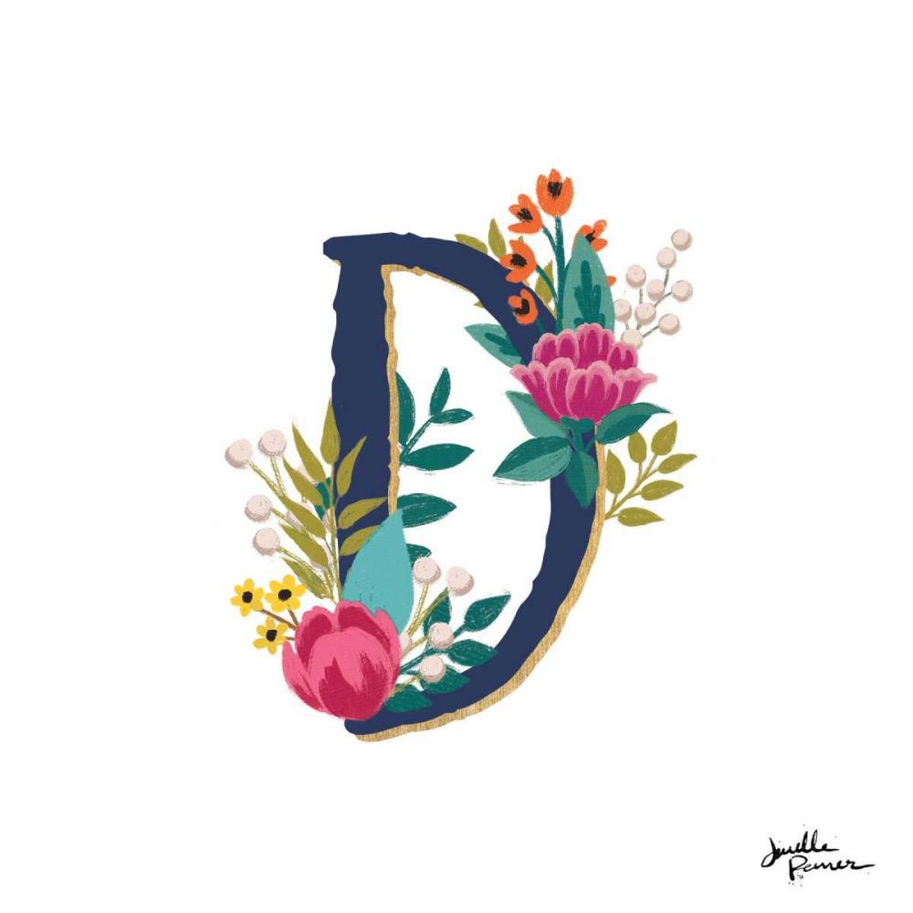 Romantic Luxe Monogram D Navy art print by Janelle Penner for $57.95 CAD