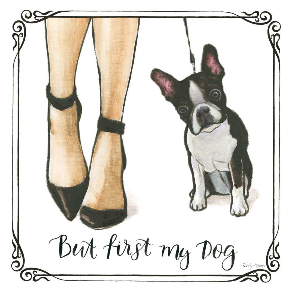 Furry Fashion Friends II But First art print by Emily Adams for $57.95 CAD