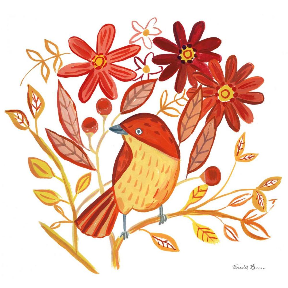 Orange Bird II art print by Farida Zaman for $57.95 CAD