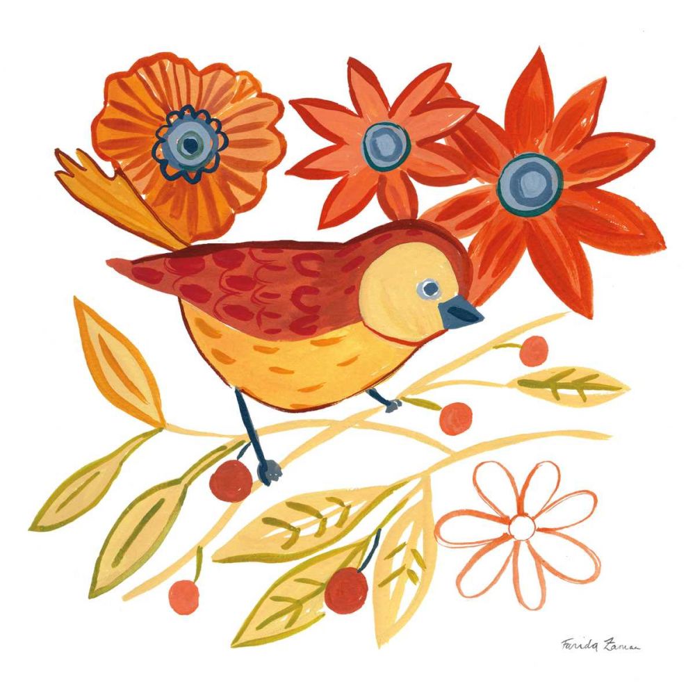 Orange Bird III art print by Farida Zaman for $57.95 CAD