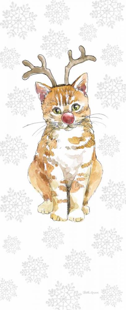 Christmas Kitties III Snowflakes art print by Beth Grove for $57.95 CAD