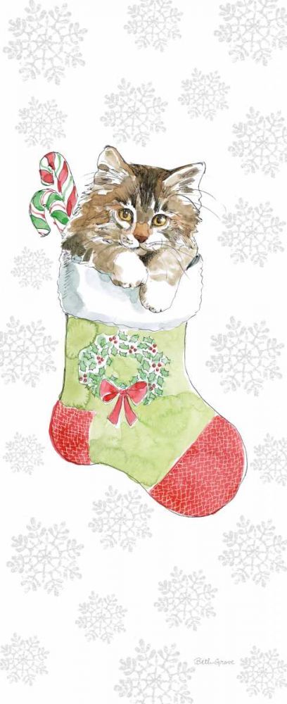 Christmas Kitties IV Snowflakes art print by Beth Grove for $57.95 CAD