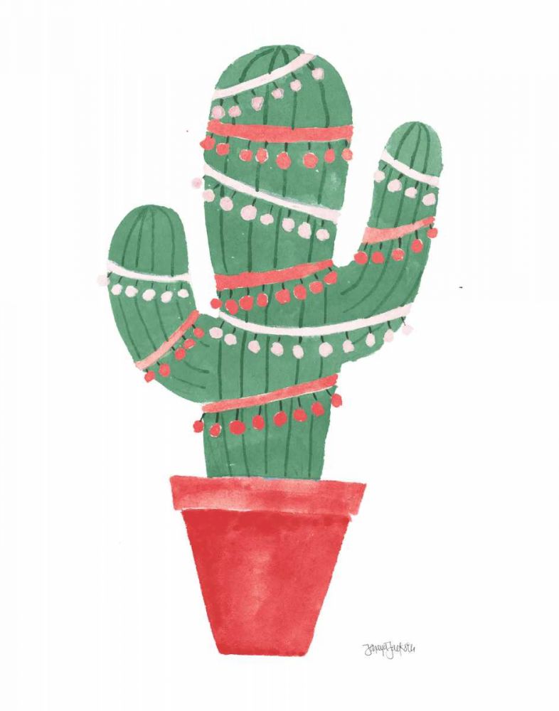 A Very Cactus Christmas II Dark Green art print by Jenaya Jackson for $57.95 CAD