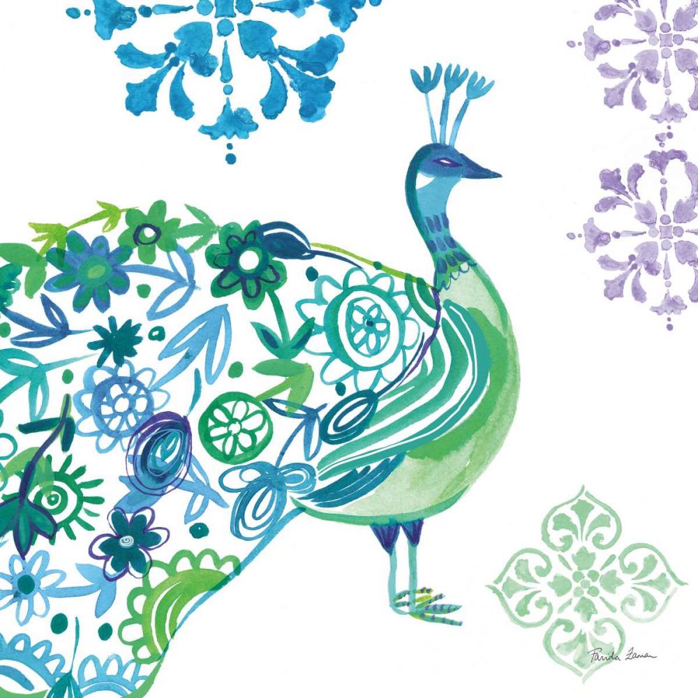 Jewel Peacocks II art print by Farida Zaman for $57.95 CAD